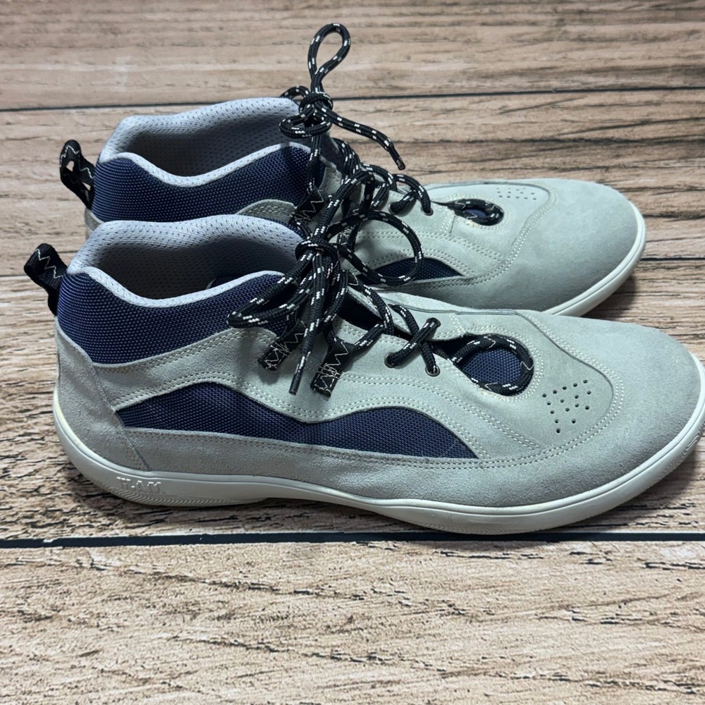 Slam Sailing Shoes Mens 13 Gray Blue Suede Mid Top Italy Non-Slip Boat Yacht